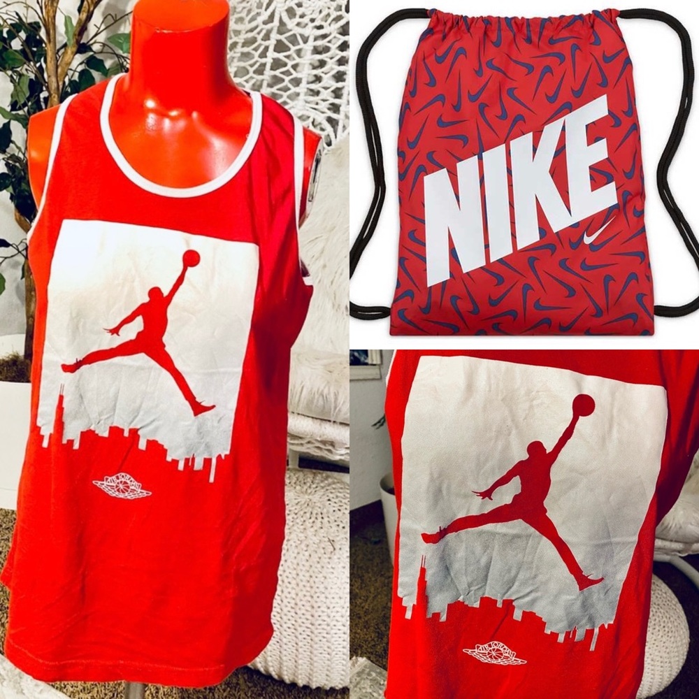 Jordan Top/ Nike drawstring bag